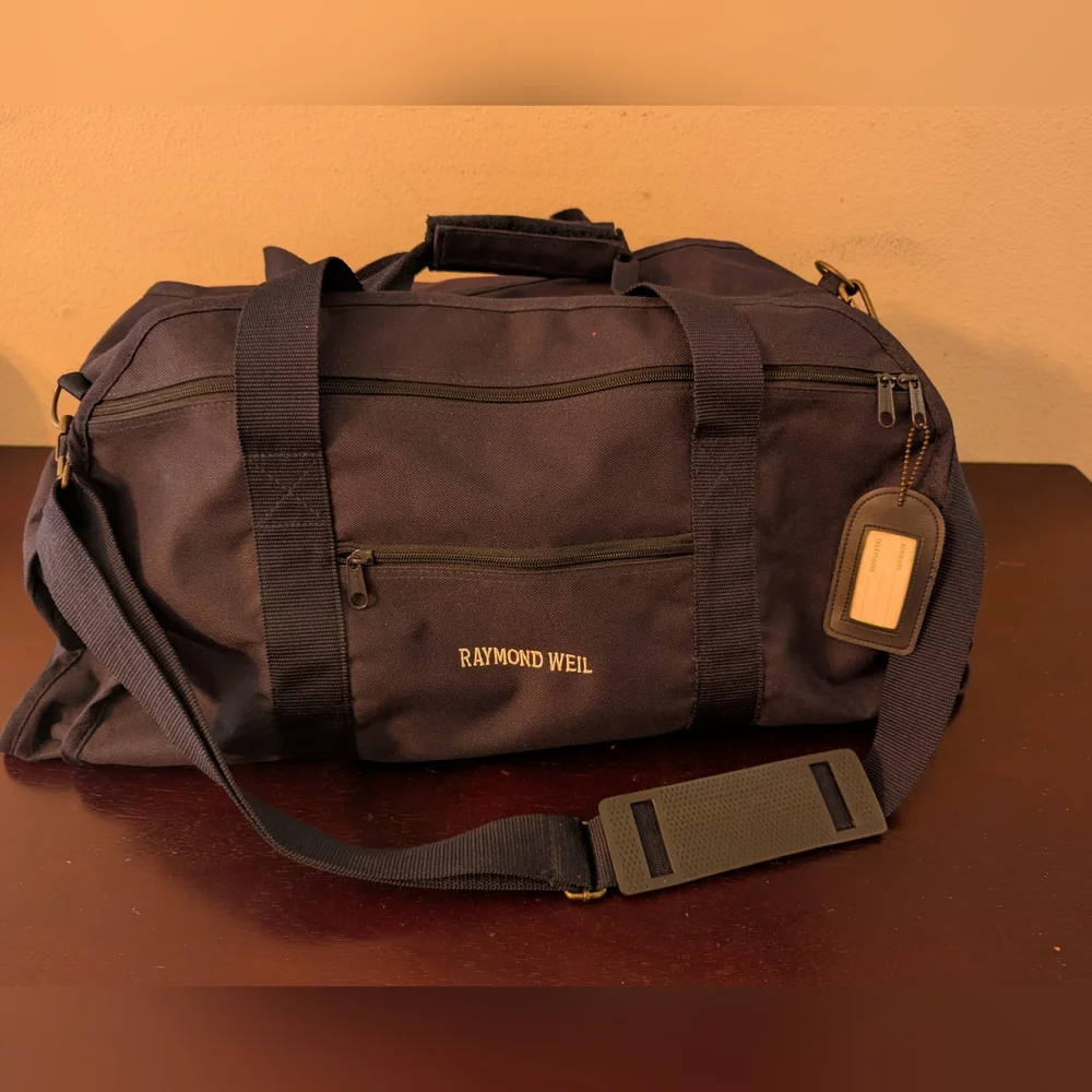 Raymond Weil Watch Co VIP Promo Canvas Navy Blue Duffle Gym Weekender Bag